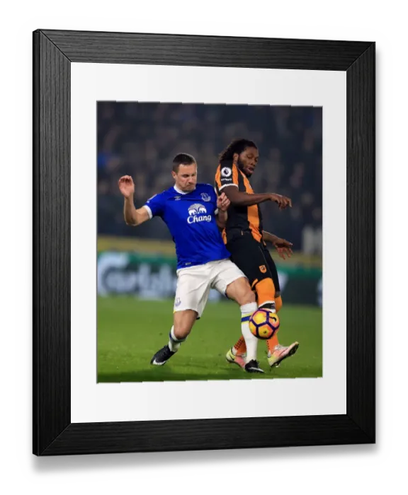 Framed Print : Battle for Supremacy: Jagielka vs. Mbokani - Hull City vs. Everton, Premier League Framed Print : Battle for Supremacy: Jagielka vs. Mbokani - Hull City vs. Everton, Premier League