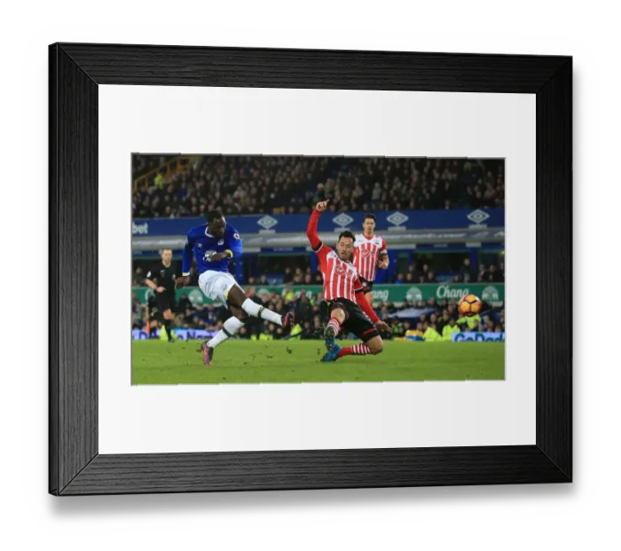 Framed Print : Everton's Romelu Lukaku Scores Third Goal Against Southampton at Goodison Park Framed Print : Everton's Romelu Lukaku Scores Third Goal Against Southampton at Goodison Park