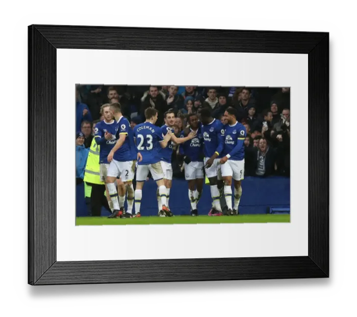 Framed Print : Everton's Lookman and Lukaku Celebrate Four Goals Against Manchester City at Goodison Park Framed Print : Everton's Lookman and Lukaku Celebrate Four Goals Against Manchester City at Goodison Park