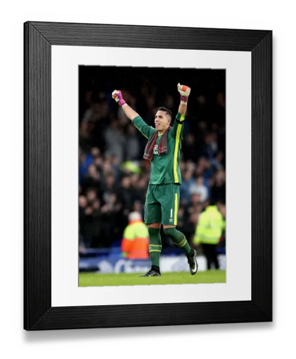 Framed Print : Everton's Joel Robles Celebrates Premier League Victory Over Manchester City at Goodison Park Framed Print : Everton's Joel Robles Celebrates Premier League Victory Over Manchester City at Goodison Park