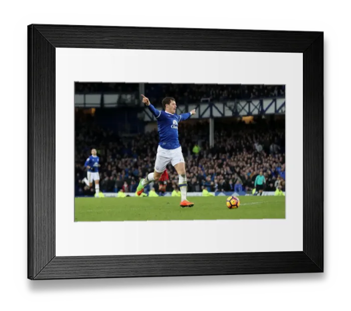 Framed Print : Ross Barkley's Sixth Goal Celebration: Everton Crushes AFC Bournemouth in Premier League