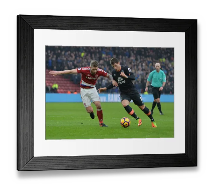 Framed Print : Battling for Supremacy: Middlesbrough's Adam Clayton vs. Everton's Ross Barkley at Riverside Stadium Framed Print : Battling for Supremacy: Middlesbrough's Adam Clayton vs. Everton's Ross Barkley at Riverside Stadium