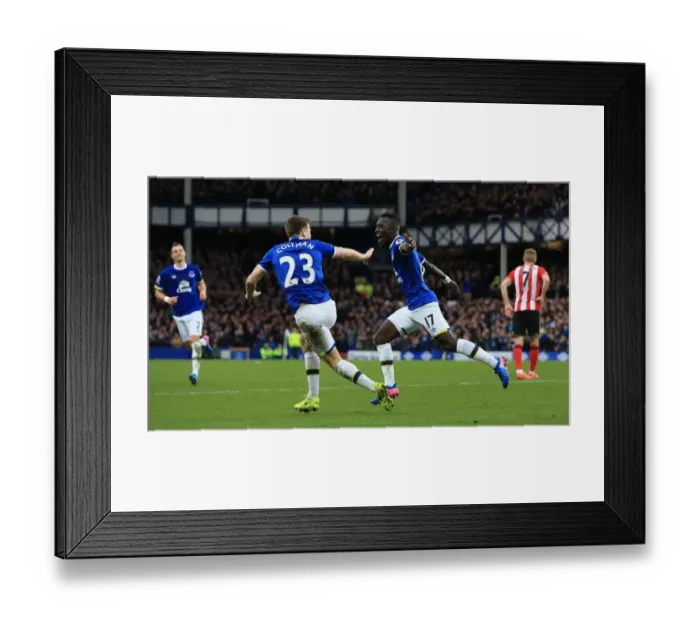 Framed Print : Everton's Idrissa Gueye and Seamus Coleman Celebrate First Goal vs. Sunderland at Goodison Park Framed Print : Everton's Idrissa Gueye and Seamus Coleman Celebrate First Goal vs. Sunderland at Goodison Park