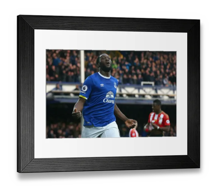 Framed Print : Romelu Lukaku's Brace: Everton Takes 2-0 Lead Against Sunderland (Premier League, Goodison Park) Framed Print : Romelu Lukaku's Brace: Everton Takes 2-0 Lead Against Sunderland (Premier League, Goodison Park)