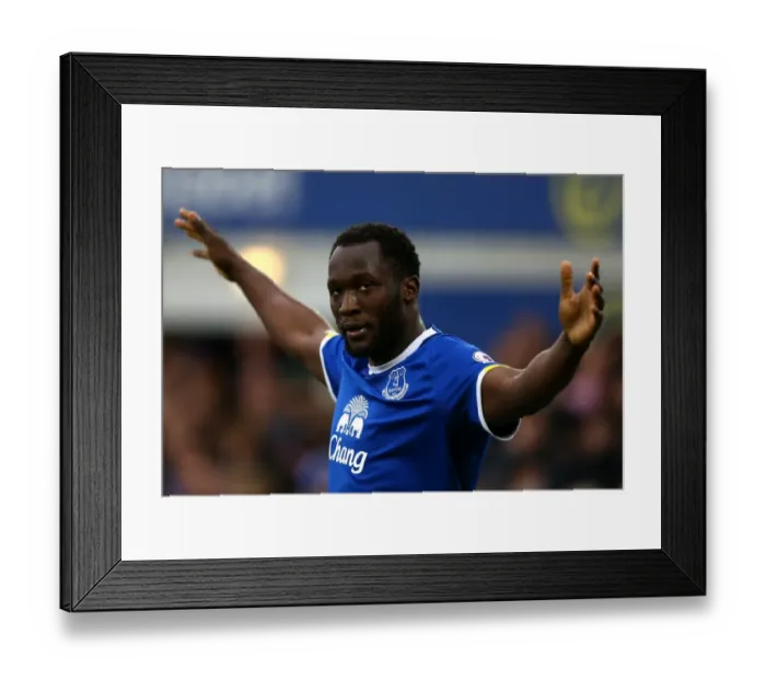 Framed Print : Everton's Romelu Lukaku Scores Brace: 2-0 Lead Over Sunderland (Premier League, Goodison Park) Framed Print : Everton's Romelu Lukaku Scores Brace: 2-0 Lead Over Sunderland (Premier League, Goodison Park)