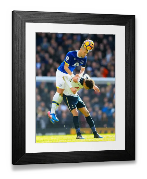 Framed Print : Dele Alli vs. Morgan Schneiderlin: Intense Battle for Ball Possession - Tottenham Hotspur vs. Everton (Premier League)