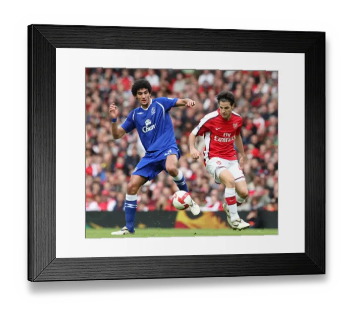 Framed Print : Clash of the Midfield Titans: Fabregas vs. Fellaini, Arsenal vs. Everton, Premier League, Emirates Stadium, October 2008