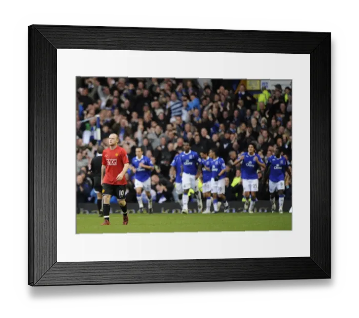 Framed Print : Rooney's Disappointment: Fellaini Scores First Goal Against Manchester United for Everton (08 / 09, Goodison Park) Framed Print : Rooney's Disappointment: Fellaini Scores First Goal Against Manchester United for Everton (08 / 09, Goodison Park)