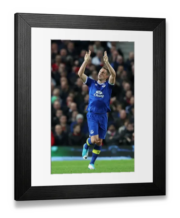 Framed Print : Jagielka's Thriller: Everton's Historic First Goal Against Manchester United at Old Trafford (Premier League) Framed Print : Jagielka's Thriller: Everton's Historic First Goal Against Manchester United at Old Trafford (Premier League)