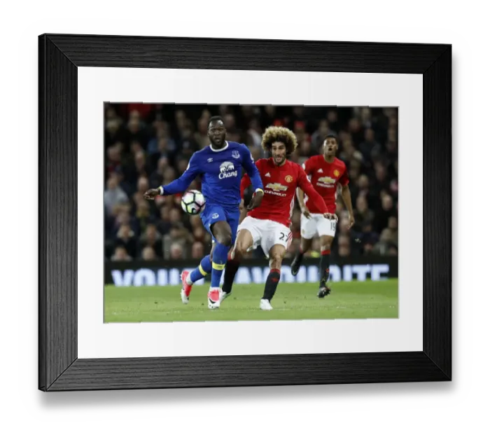 Framed Print : Intense Rivalry: Lukaku vs. Fellaini - Manchester United vs. Everton, Premier League Framed Print : Intense Rivalry: Lukaku vs. Fellaini - Manchester United vs. Everton, Premier League