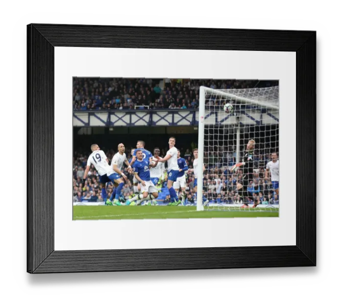 Framed Print : Phil Jagielka Scores Everton's Third Goal: Everton 3- Leicester City, Premier League 2016-17 (Goodison Park)