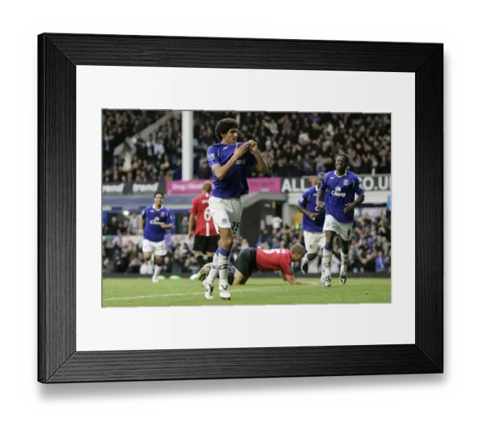 Framed Print : Marouane Fellaini Scores First Goal for Everton Against Manchester United in Barclays Premier League, 08 / 09 Season