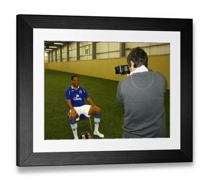 Framed Print : Everton Football Club: Joleon Lescott's 2008 / 09 Photocall at Goodison Park