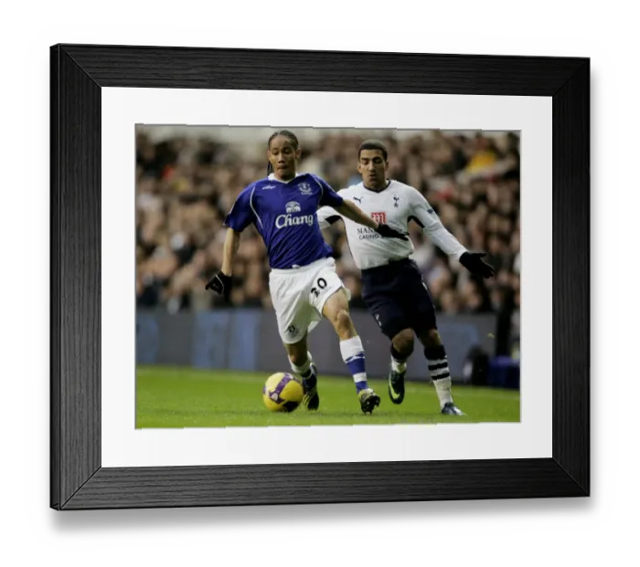 Framed Print : Pienaar vs. Lennon: A Battle in the Everton-Tottenham Football Rivalry, Barclays Premier League, 2008 Framed Print : Pienaar vs. Lennon: A Battle in the Everton-Tottenham Football Rivalry, Barclays Premier League, 2008