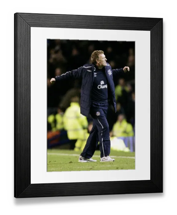 Framed Print : David Moyes: Everton Manager Celebrates Glory at Goodison Park Over Aston Villa (08 / 09) Framed Print : David Moyes: Everton Manager Celebrates Glory at Goodison Park Over Aston Villa (08 / 09)