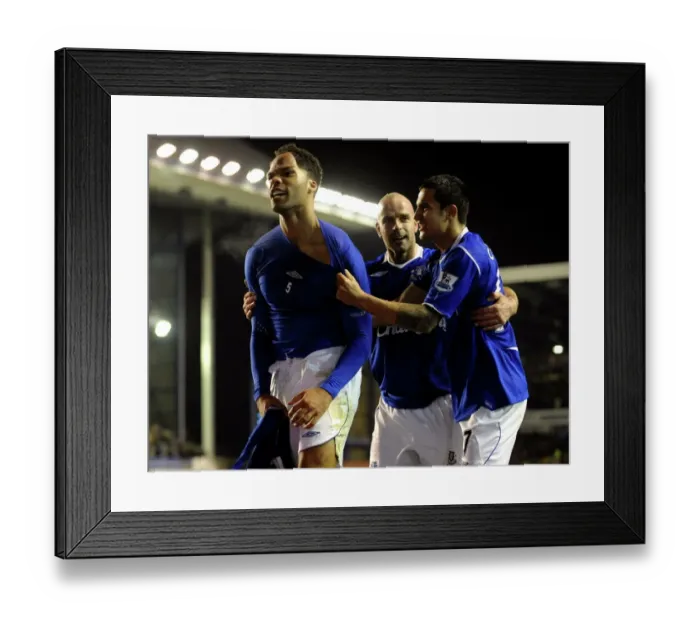 Framed Print : Everton's Lescott and Cahill Celebrate Second Goal vs. Aston Villa (08 / 09) Framed Print : Everton's Lescott and Cahill Celebrate Second Goal vs. Aston Villa (08 / 09)
