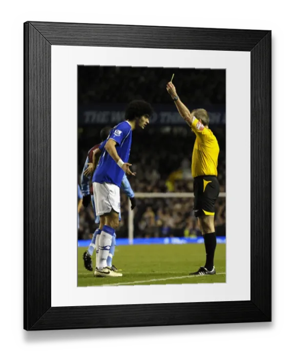 Framed Print : Marouane Fellaini Yellow Carded by Martin Atkinson in Everton vs. Aston Villa (08 / 09 Barclays Premier League) Framed Print : Marouane Fellaini Yellow Carded by Martin Atkinson in Everton vs. Aston Villa (08 / 09 Barclays Premier League)