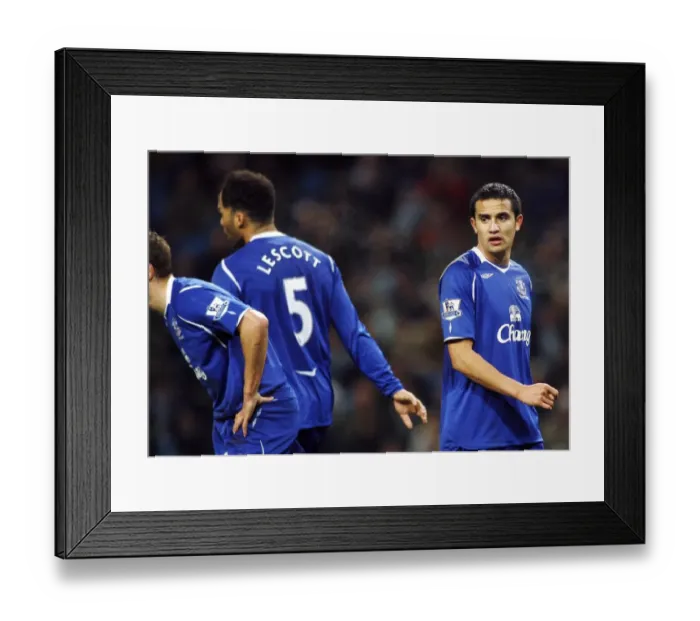 Framed Print : Tim Cahill's Intense Focus Against Manchester City - Everton vs. Manchester City, 2008 Barclays Premier League Framed Print : Tim Cahill's Intense Focus Against Manchester City - Everton vs. Manchester City, 2008 Barclays Premier League
