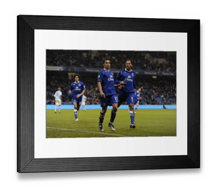 Framed Print : Euphoria Unleashed: Tim Cahill's Iconic Goal Celebration - Everton's Historic First Against Manchester City (08 / 09) Framed Print : Euphoria Unleashed: Tim Cahill's Iconic Goal Celebration - Everton's Historic First Against Manchester City (08 / 09)
