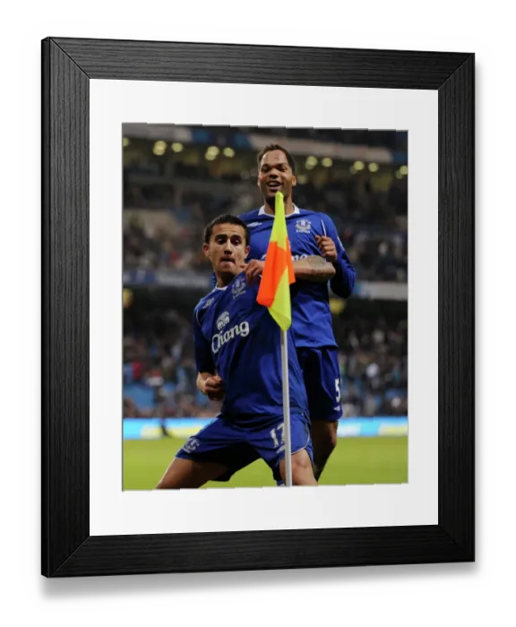Framed Print : Tim Cahill's Euphoric Goal Celebration: Everton's Historic First Score Against Manchester City (08 / 09) Framed Print : Tim Cahill's Euphoric Goal Celebration: Everton's Historic First Score Against Manchester City (08 / 09)