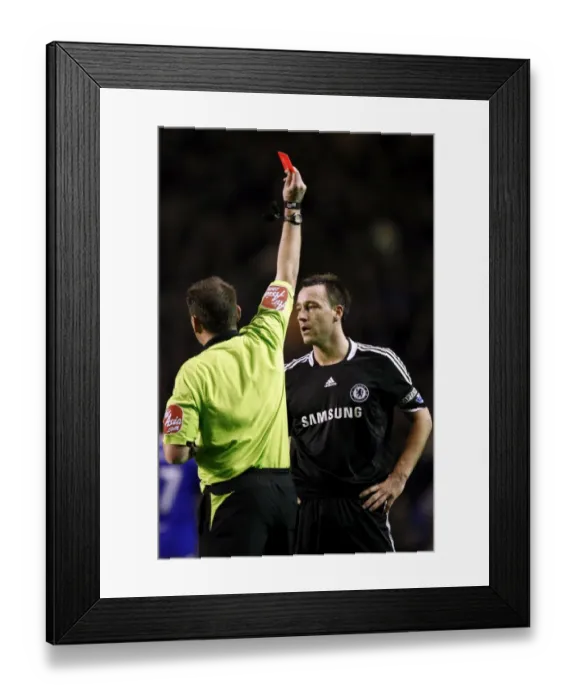 Framed Print : John Terry's Red Card: Everton vs Chelsea, Barclays Premier League, 2008
