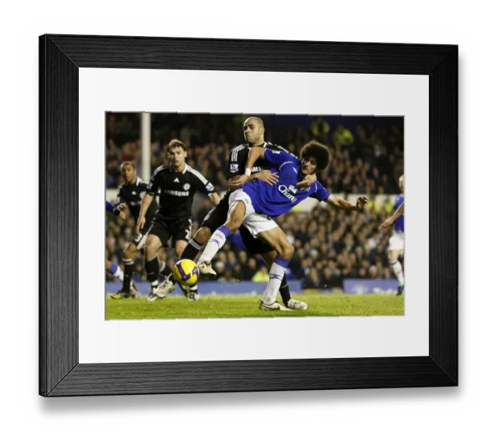 Framed Print : Fellaini vs Alex: Intense Rivalry in Everton vs Chelsea Barclays Premier League Clash, December 2008 Framed Print : Fellaini vs Alex: Intense Rivalry in Everton vs Chelsea Barclays Premier League Clash, December 2008