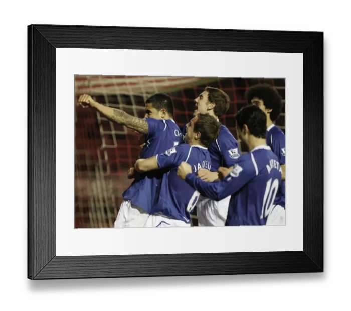 Framed Print : Tim Cahill's Euphoric Goal Celebration: Everton's Historic First at Middlesbrough in the 08 / 09 Premier League Framed Print : Tim Cahill's Euphoric Goal Celebration: Everton's Historic First at Middlesbrough in the 08 / 09 Premier League