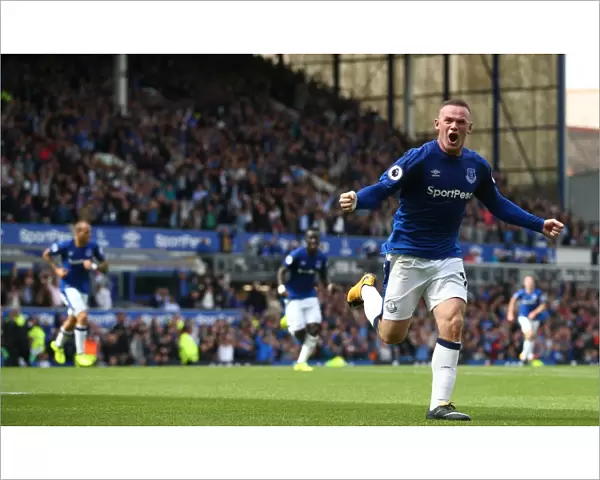 Rooney's Goal: Everton's First Strike Against Stoke City (Premier League 2017-18, Everton vs Stoke City, Goodison Park)