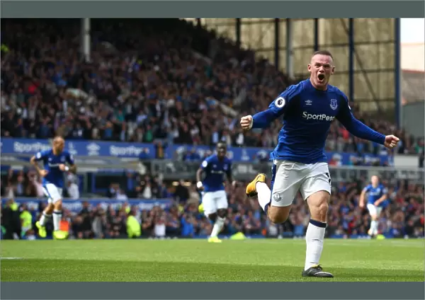 Rooney's Goal: Everton's First Strike Against Stoke City (Premier League 2017-18, Everton vs Stoke City, Goodison Park)
