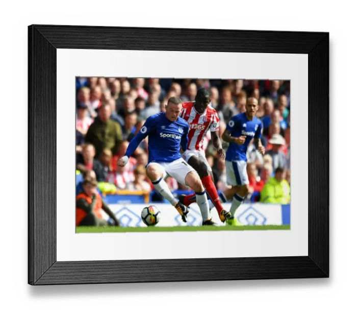 Framed Print : Rooney vs Zouma: Everton vs Stoke City Clash at Goodison Park