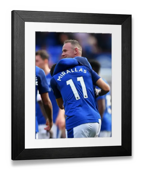 Framed Print : Everton's Rooney and Mirallas Celebrate Premier League Victory over Stoke City at Goodison Park (Season 2017-18) Framed Print : Everton's Rooney and Mirallas Celebrate Premier League Victory over Stoke City at Goodison Park (Season 2017-18)