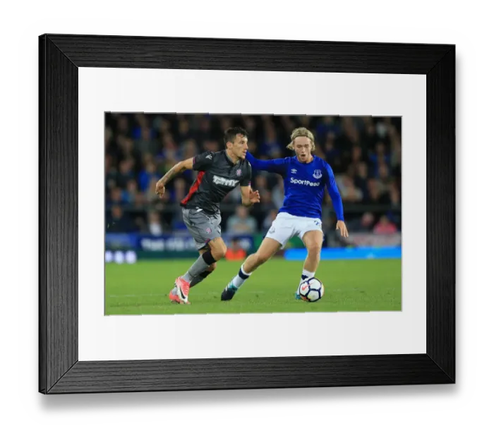 Framed Print : Everton vs Hajduk Split: Tom Davies Clashes with Hysen Memolla in UEFA Europa League Play-Off First Leg at Goodison Park (2017-18) Framed Print : Everton vs Hajduk Split: Tom Davies Clashes with Hysen Memolla in UEFA Europa League Play-Off First Leg at Goodison Park (2017-18)