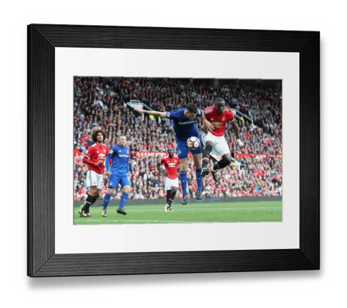 Framed Print : Manchester United vs. Everton: Intense Battle for the Ball between Eric Bailly and Michael Keane (Premier League, 2017-18)