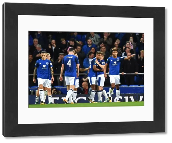 Dominic Calvert-Lewin's Goal Celebration: Everton Advances to Carabao Cup Fourth Round vs Sunderland at Goodison Park