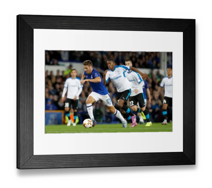Framed Print : Nikola Vlasic Scores Everton's Second Goal in UEFA Europa League Group E Match against Apollon Limassol at Goodison Park