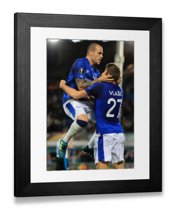 Framed Print : Nikola Vlasic's Double: Everton Celebrates Second Goal vs Apollon Limassol in UEFA Europa League Group E Framed Print : Nikola Vlasic's Double: Everton Celebrates Second Goal vs Apollon Limassol in UEFA Europa League Group E