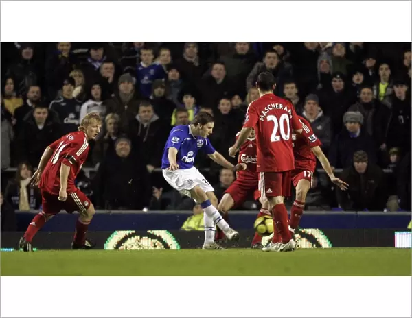 Dan Gosling Scores the First Goal: Everton vs. Liverpool FA Cup Fourth Round Replay, Goodison Park - 2009