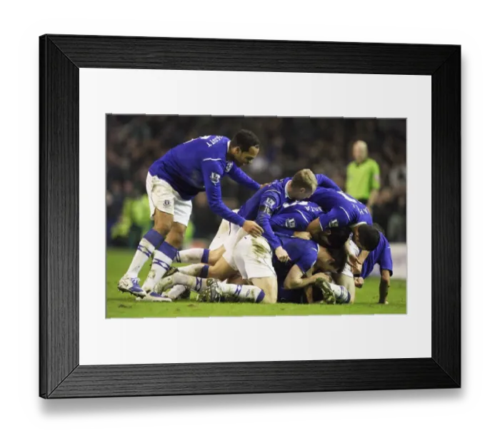 Framed Print : Dan Gosling Scores the Stunner: Everton's Historic FA Cup Goal Against Liverpool (2009) Framed Print : Dan Gosling Scores the Stunner: Everton's Historic FA Cup Goal Against Liverpool (2009)