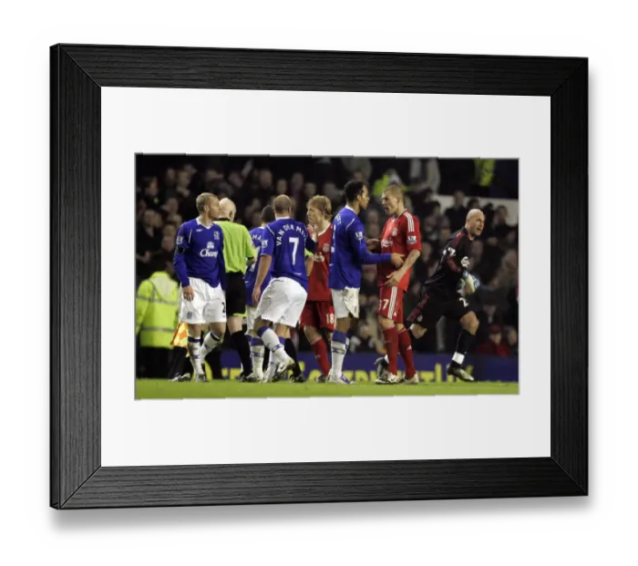 Framed Print : Joleon Lescott Scores the FA Cup Upset: Everton's Historic Goal Against Liverpool (2009) Framed Print : Joleon Lescott Scores the FA Cup Upset: Everton's Historic Goal Against Liverpool (2009)