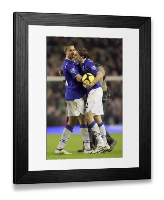 Framed Print : Dan Gosling Scores the Thrilling First Goal: Everton vs. Liverpool FA Cup Fourth Round Replay, Goodison Park, 2009