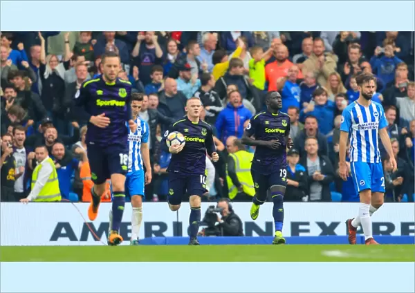 Wayne Rooney Scores First Goal for Everton at AMEX Stadium against Brighton and Hove Albion, Premier League