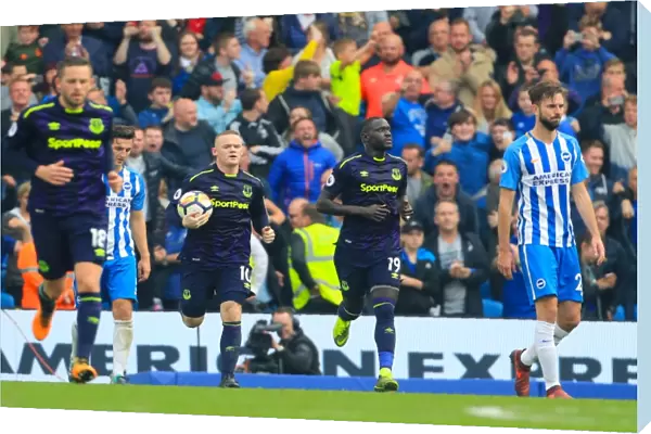 Wayne Rooney Scores First Goal for Everton at AMEX Stadium against Brighton and Hove Albion, Premier League