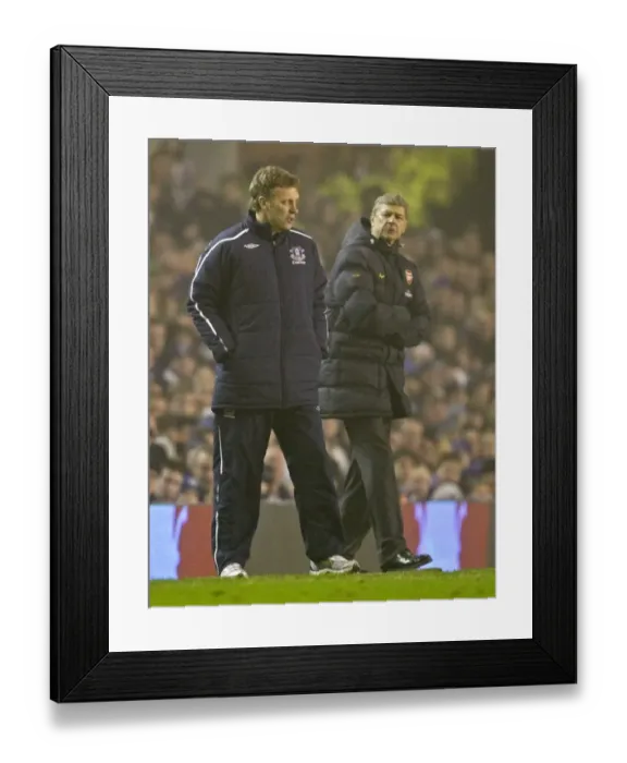 Framed Print : Moyes vs. Wenger: Everton vs. Arsenal in the Barclays Premier League, 08 / 09 Season