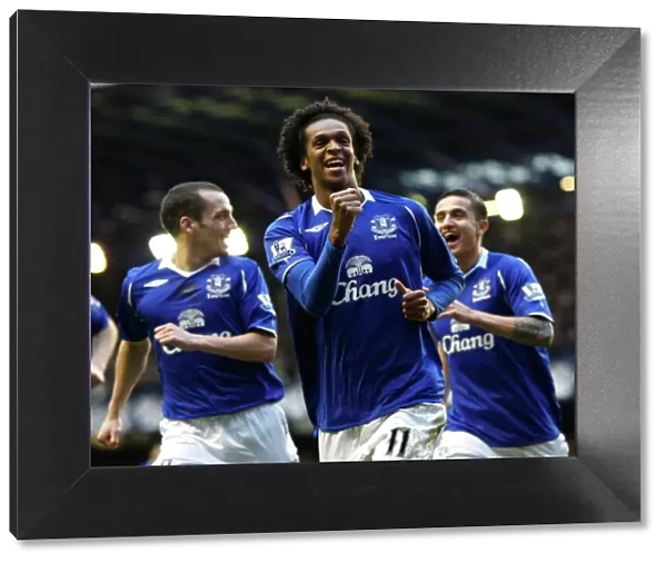 Jo's Double: Everton Star's Exuberant Celebration After Scoring Second Goal Against Bolton Wanderers (07 / 02 / 09)