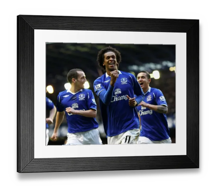 Framed Print : Jo's Double: Everton Star's Exuberant Celebration After Scoring Second Goal Against Bolton Wanderers (07 / 02 / 09) Framed Print : Jo's Double: Everton Star's Exuberant Celebration After Scoring Second Goal Against Bolton Wanderers (07 / 02 / 09)