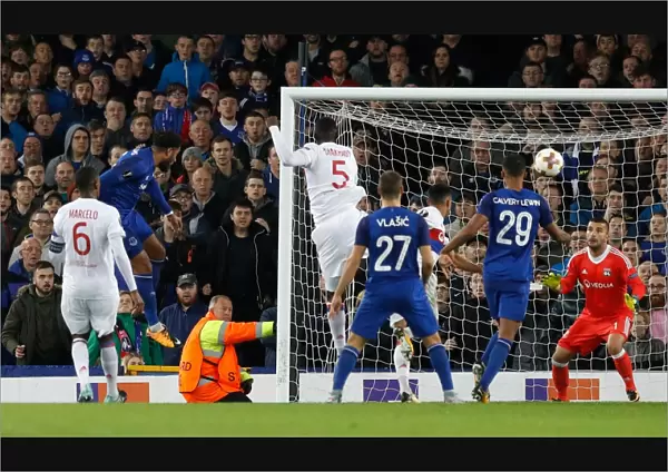 Ashley Williams Scores First Goal for Everton: UEFA Europa League vs. Olympique Lyonnais, Group E - Goodison Park