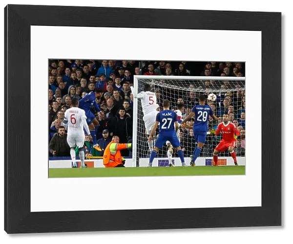 Ashley Williams Scores First Goal for Everton: UEFA Europa League vs. Olympique Lyonnais, Group E - Goodison Park