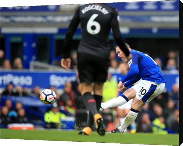 Wayne Rooney Scores First Goal for Everton Against Arsenal at Goodison Park (Premier League 2017-18)