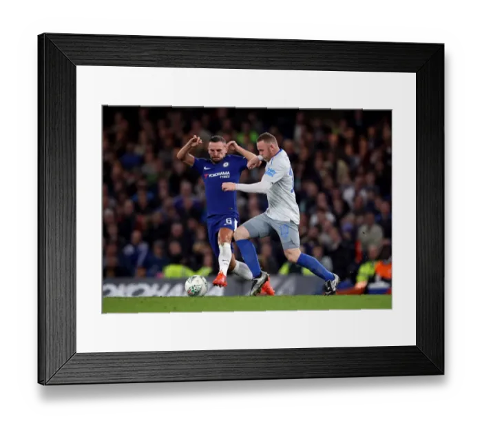 Framed Print : Drinkwater vs Rooney: Battle for the Ball in the Carabao Cup Fourth Round at Stamford Bridge (Chelsea vs Everton) Framed Print : Drinkwater vs Rooney: Battle for the Ball in the Carabao Cup Fourth Round at Stamford Bridge (Chelsea vs Everton)