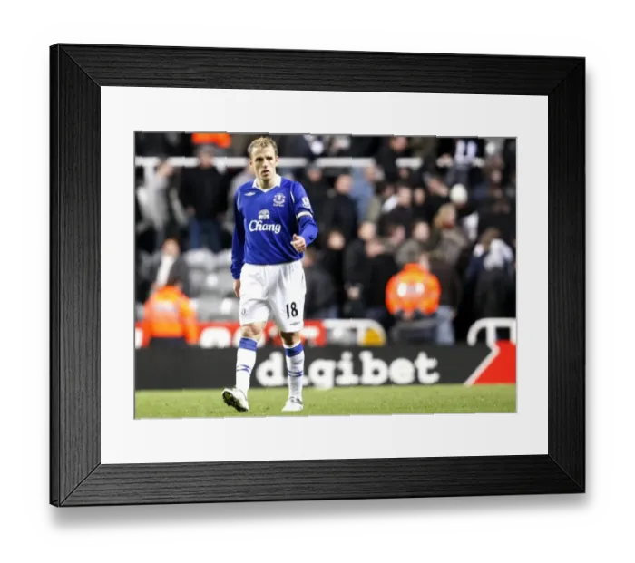 Framed Print : Phil Neville: Everton Footballer in Action during the 08 / 09 Season